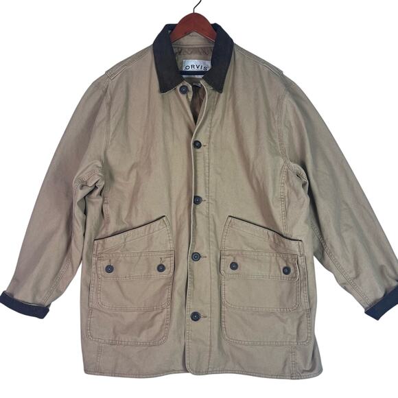 Orvis Khaki Barn Chore Coat Mens XL Quilted Lining Utility Classic Gorpcore Tan - Picture 1 of 10